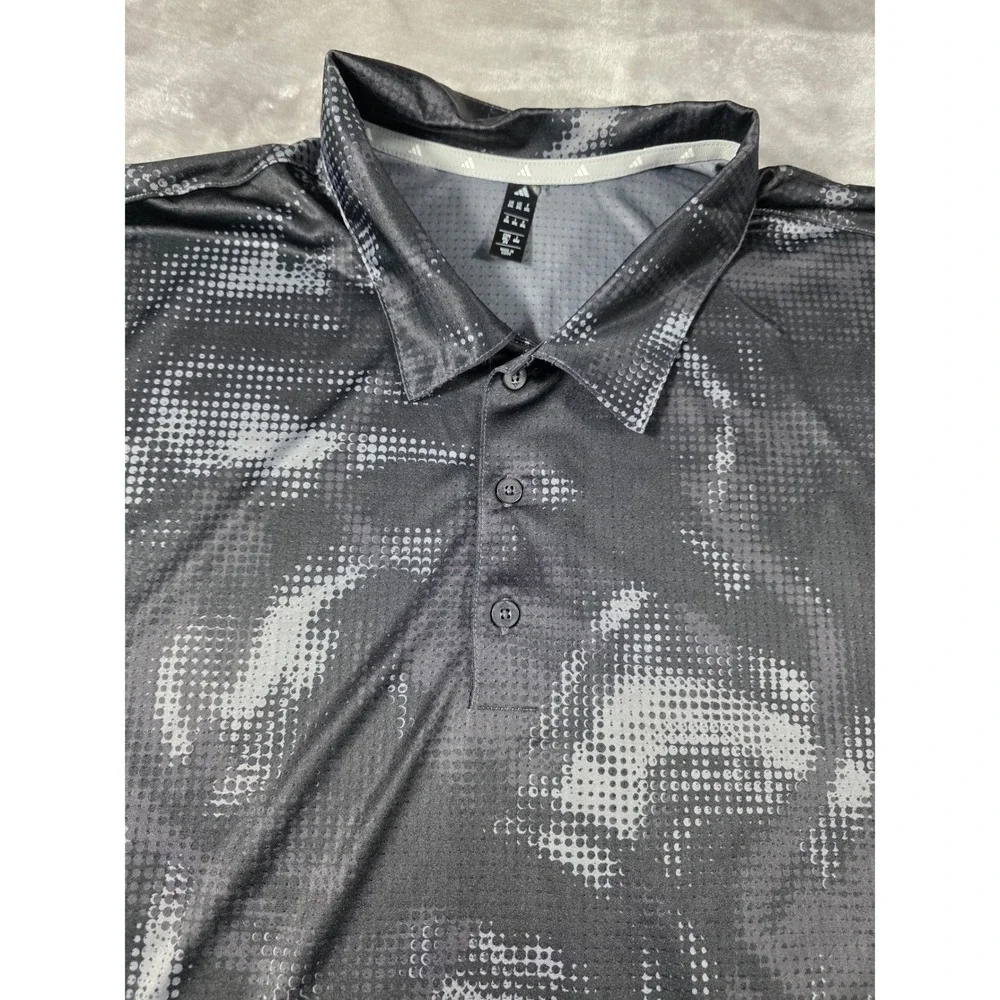 Adidas Polo Shirt Mens 2XL Breathable Lightweight Mesh Halftone Camo Golf